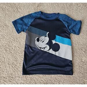 Disney Mickey And Friends Youth T Shirt 5/6 Blue & White Stripes